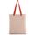 Bolsa shopper tejido canvas plana con asas contrastadas
