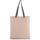 Bolsa shopper tejido canvas plana con asas contrastadas