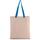 Bolsa shopper tejido canvas plana con asas contrastadas