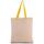 Bolsa shopper tejido canvas plana con asas contrastadas