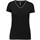 Camiseta de punto piqué con cuello de pico mujer