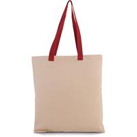 Bolsa shopper tejido canvas plana con asas contrastadas