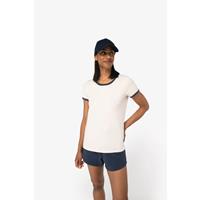 Camiseta ringer ecorresponsable con ribetes contrastados efecto lavado mujer