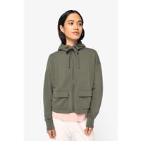 Sudadera ecorresponsable con cremallera y capucha french terry mujer