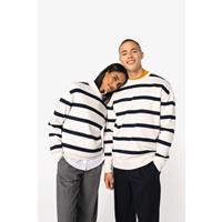 Sudadera ecorresponsable de cuello redondo a rayas y hombros caídos unisex