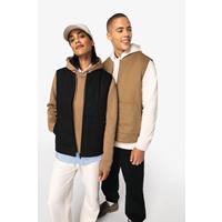 Chaleco acolchado de sarga ecorresponsable con cuello tipo beisbolera unisex