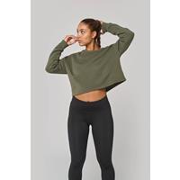 Sudadera crop cuello redondo mujer