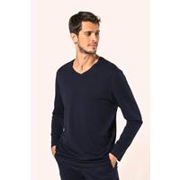 Camiseta supima® cuello de pico manga larga hombre