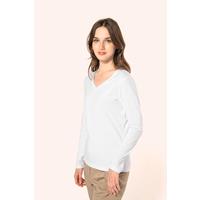 Camiseta supima® cuello de pico manga larga mujer
