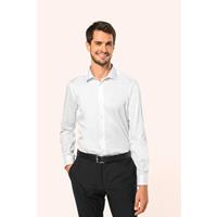 Camisa sarga manga larga hombre