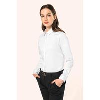 Camisa sarga manga larga mujer