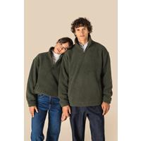 Sudadera de sherpa con 1/4 de cremallera y hombros caídos unisex