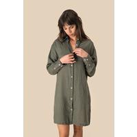 Vestido camisero de lino mujer