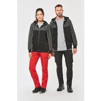 Chaqueta felpa bicolor con capucha y cremallera ecorresponsable unisex