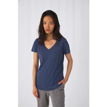 Camiseta triblend cuello de pico mujer