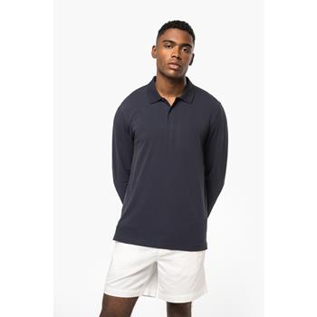 Polo de punto piqué manga larga bio180 hombre
