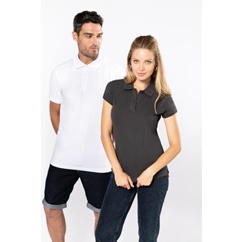 Polo de punto piqué manga corta mujer