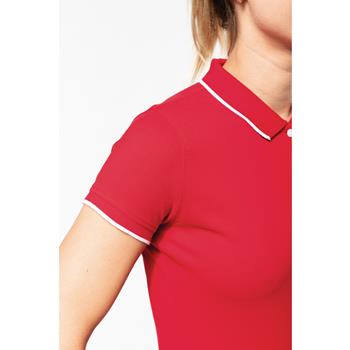 Polo piqué maga corta mujer