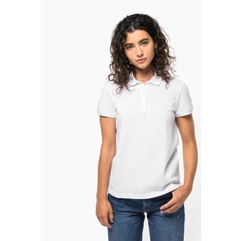 Polo de punto piqué manga corta mujer