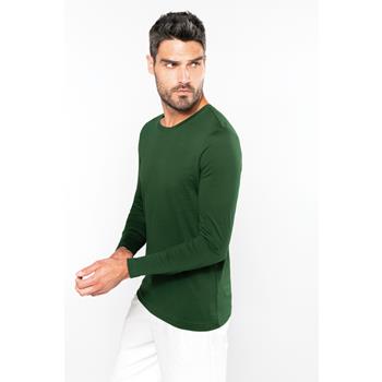 Camiseta maga larga y cuello redondo hombre