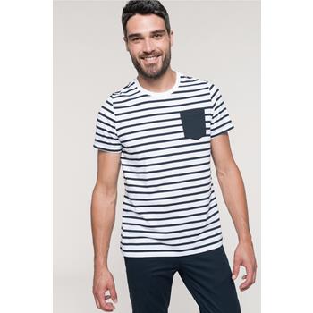 Camiseta marinera a rayas con bolsillo manga corta