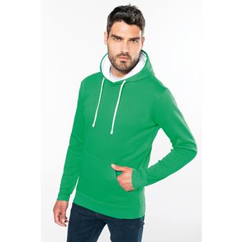 Sudadera capucha contrastada hombre