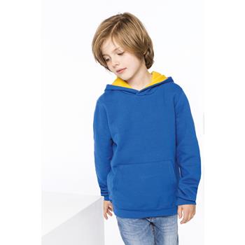 Sudadera capucha contrastada niños