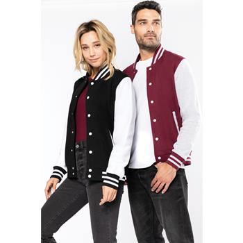 Cazadora de felpa tipo béisbolera unisex