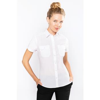 Camisa piloto manga corta mujer