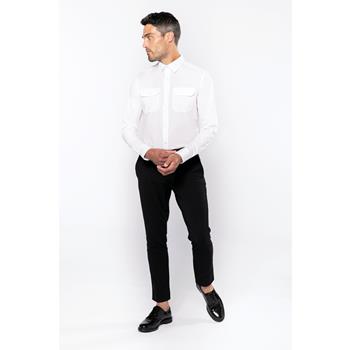 Camisa piloto manga larga hombre