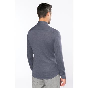 Camisa jacquard manga larga