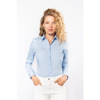 Camisa popelina manga larga mujer