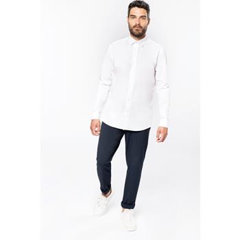 Camisa popelina manga larga hombre