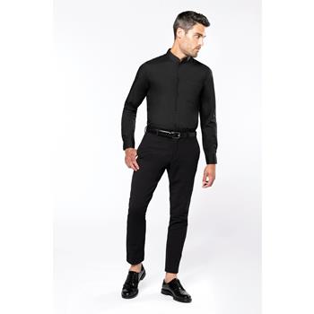 Camisa cuello mao  manga larga hombre