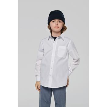 Camisa popelina manga larga niños