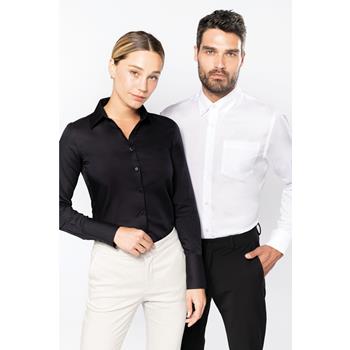 Camisa no-plancha manga larga hombre