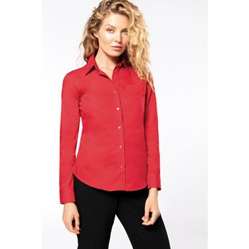 Camisa popelina manga larga mujer