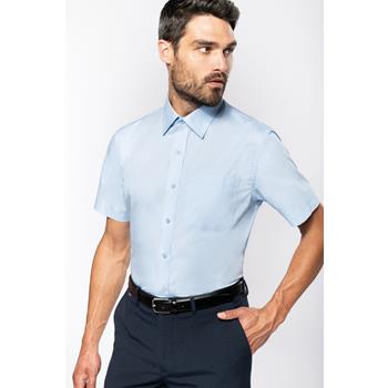 Camisa popelina manga corta hombre