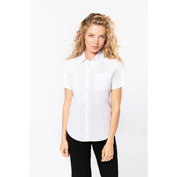 Camisa popelina manga corta mujer