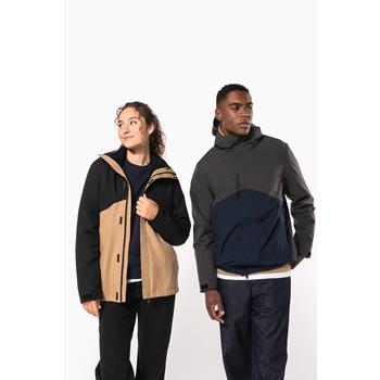 Parka 3 en 1 impermeable con capucha bicolor unisex