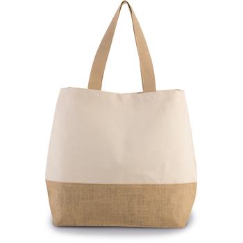 Bolsa shopper de yute & algodón canvas