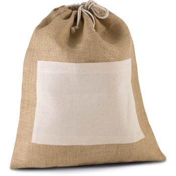 Bolsa de yute con cordones