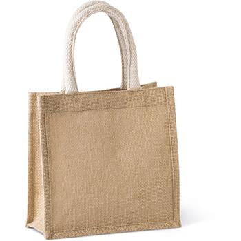 Bolsa estilo tote de tela de yute, modelo pequeño