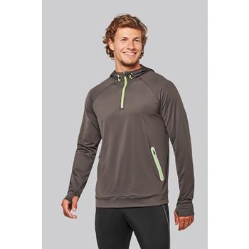 Sudadera deportiva capucha 1/4 cremallera unisex