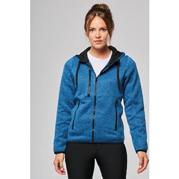 Chaqueta jaspeada con capucha mujer