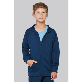 Chaqueta cremallera y capucha infantil