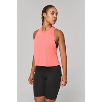 Camiseta de tirantes crop triblend mujer
