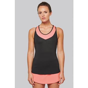 Camiseta pádel sin mangas bicolor mujer
