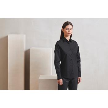 Camisa popelina recyclight manga larga mujer
