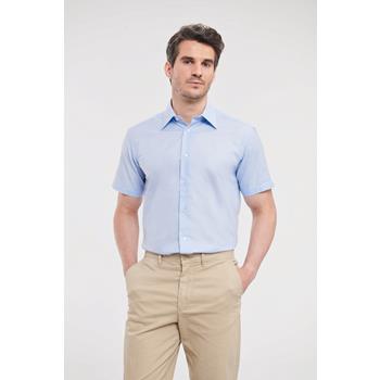 Camisa entallada de hombre de tejido oxford manga corta
